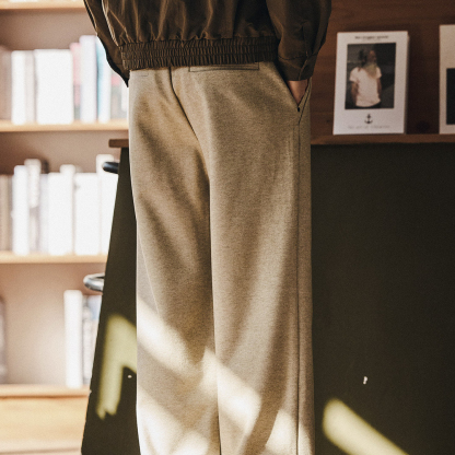 高級感垂墜感老錢風休閒褲男士2025秋冬款寬鬆直筒運動衛褲