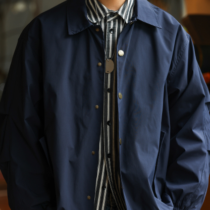 日系復古翻領教練夾克男cleanfit寬鬆薄款休閒工裝外套