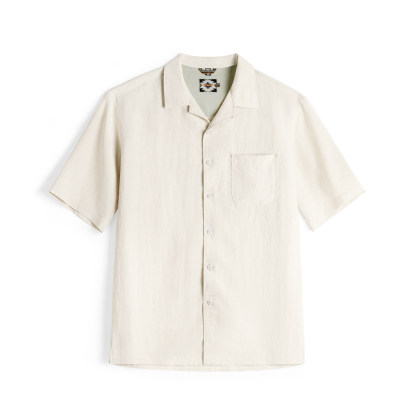 萊賽爾短袖襯衫天絲古巴領鬆弛感襯衣美式老錢風外套男夏