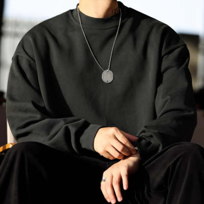 美式休閒480g重磅圓領衛衣男毛圈底復古純棉vintage運動上衣-Retro's Wear