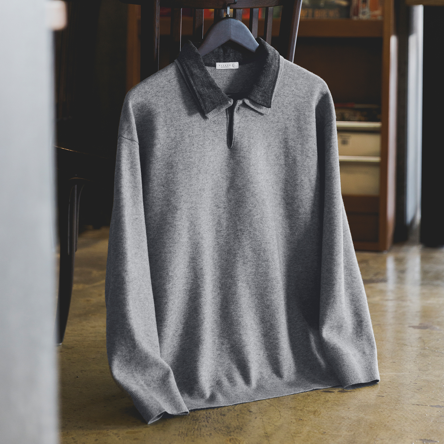 復古撞色拼接假兩件翻領毛衣男2025秋冬季新款寬鬆休閒通勤針織衫