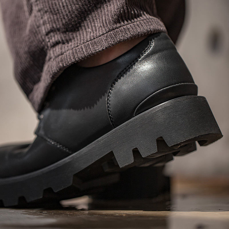 德比鞋男厚底增高黑色圓頭英倫風高級感大頭休閒低幫馬丁皮鞋