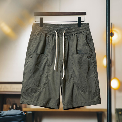 美式復古水洗純棉工裝短褲男2025夏季新款休閒中褲薄款寬鬆五分褲