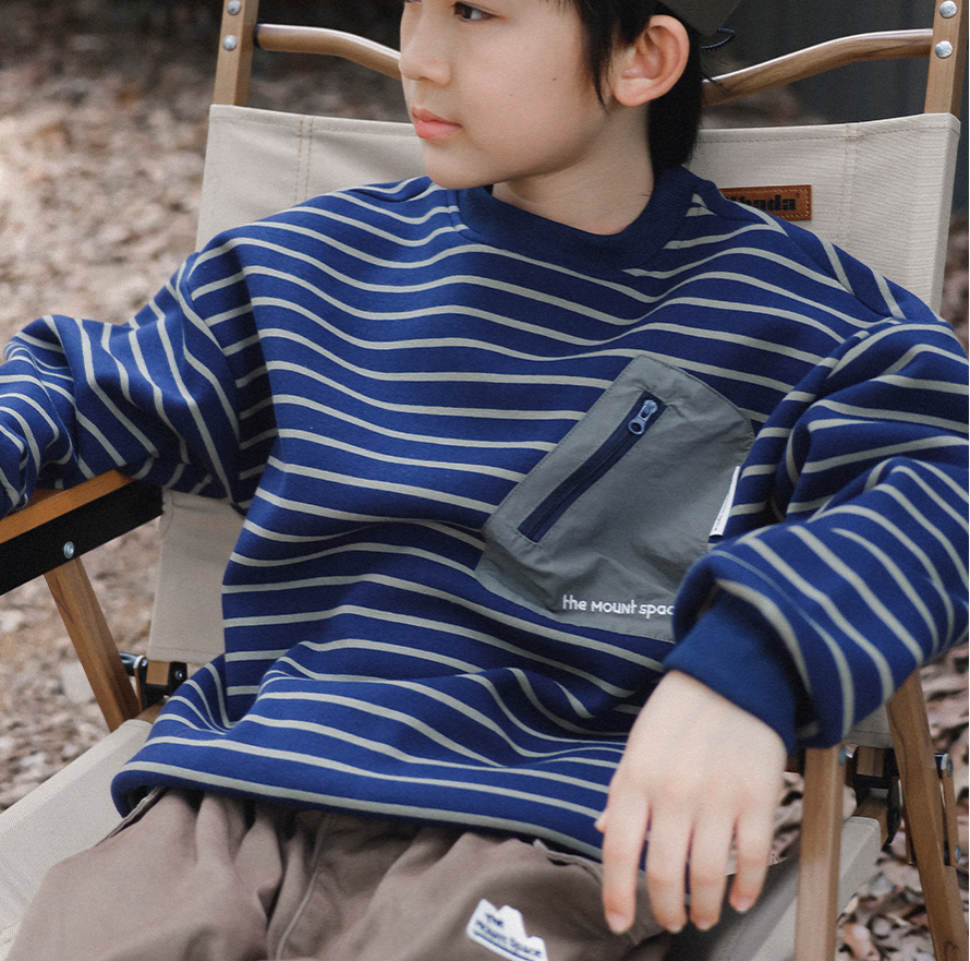 男童奧粒絨衛衣2025冬季款兒童撞色口袋長袖休閒圓領上衣大童衣服