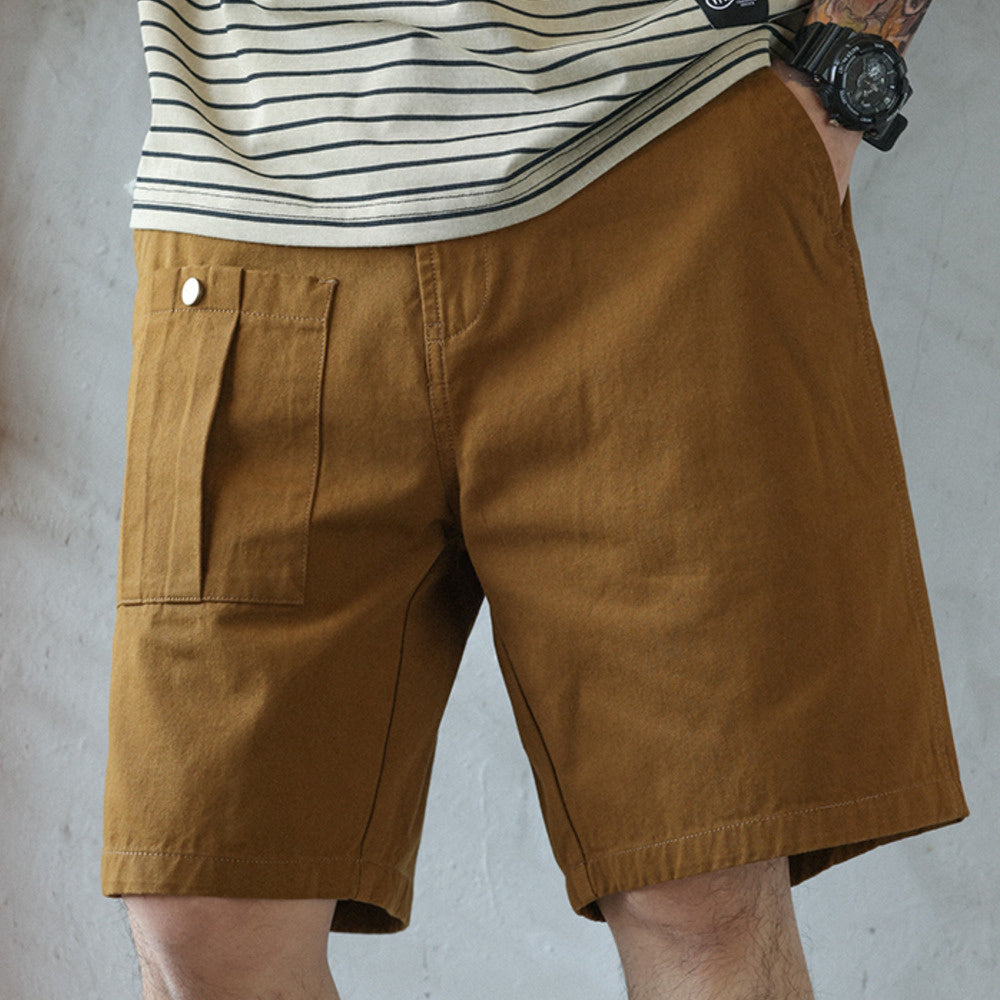 美式復古P37大口袋短褲男戶外休閒寬鬆直筒工裝五分褲夏
