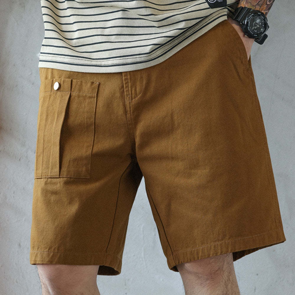 美式復古P37大口袋短褲男戶外休閒寬鬆直筒工裝五分褲夏