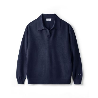 美式休閒海鷗polo領衛衣老錢風灰色針織長袖polo衫男秋季