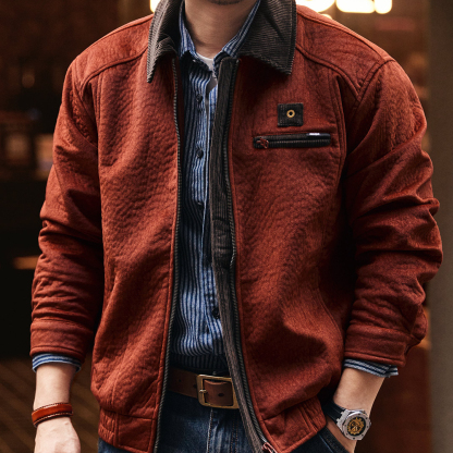 美式復古硬漢燈芯絨夾克男士2025秋冬新款寬鬆休閒工裝外套