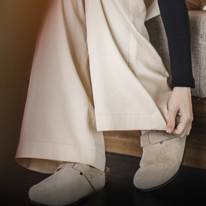 復古Vintage打褶白色闊腿褲日雜風直筒長褲又a又颯闊腿褲夏女