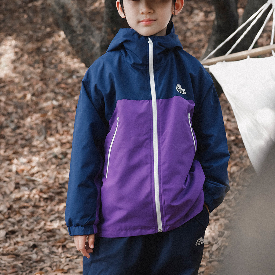 兒童加絨衝鋒衣2025冬季款戶外男童撞色拉鍊外套男童保暖連帽上衣