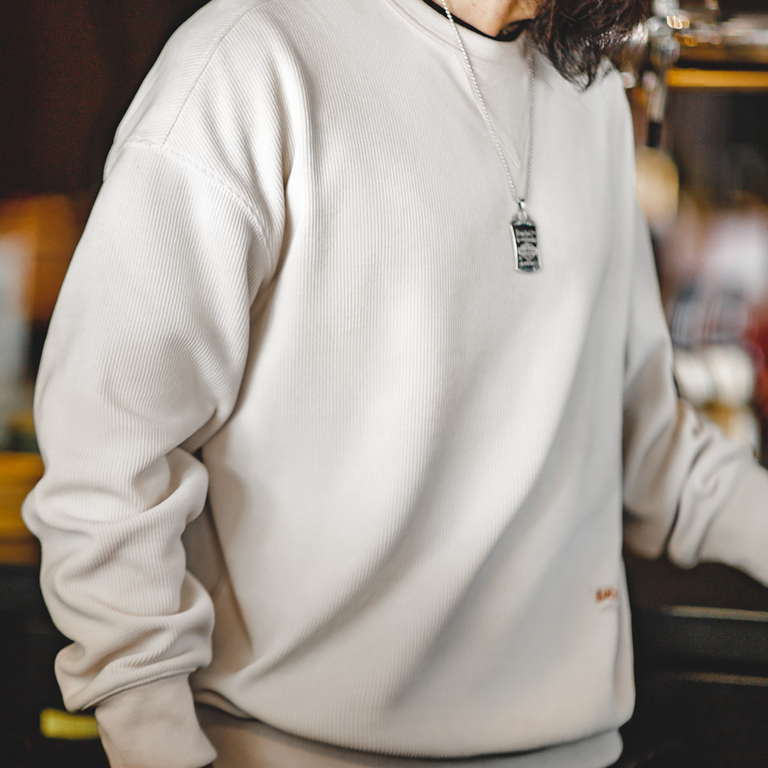 马登工装 美式复古重磅雪尼尔卫衣圆领基础款抗皱打底长袖T恤男秋-Retro's Wear