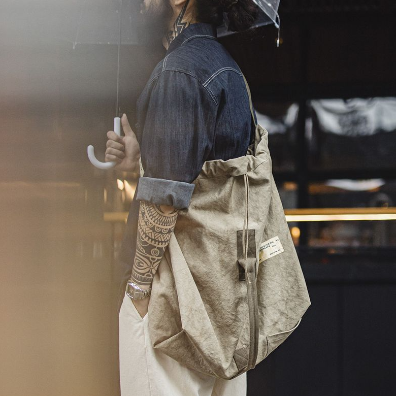 美式復古大容量紮染帆布傘兵包手提單肩斜挎水桶包袋男女-Retro's Wear