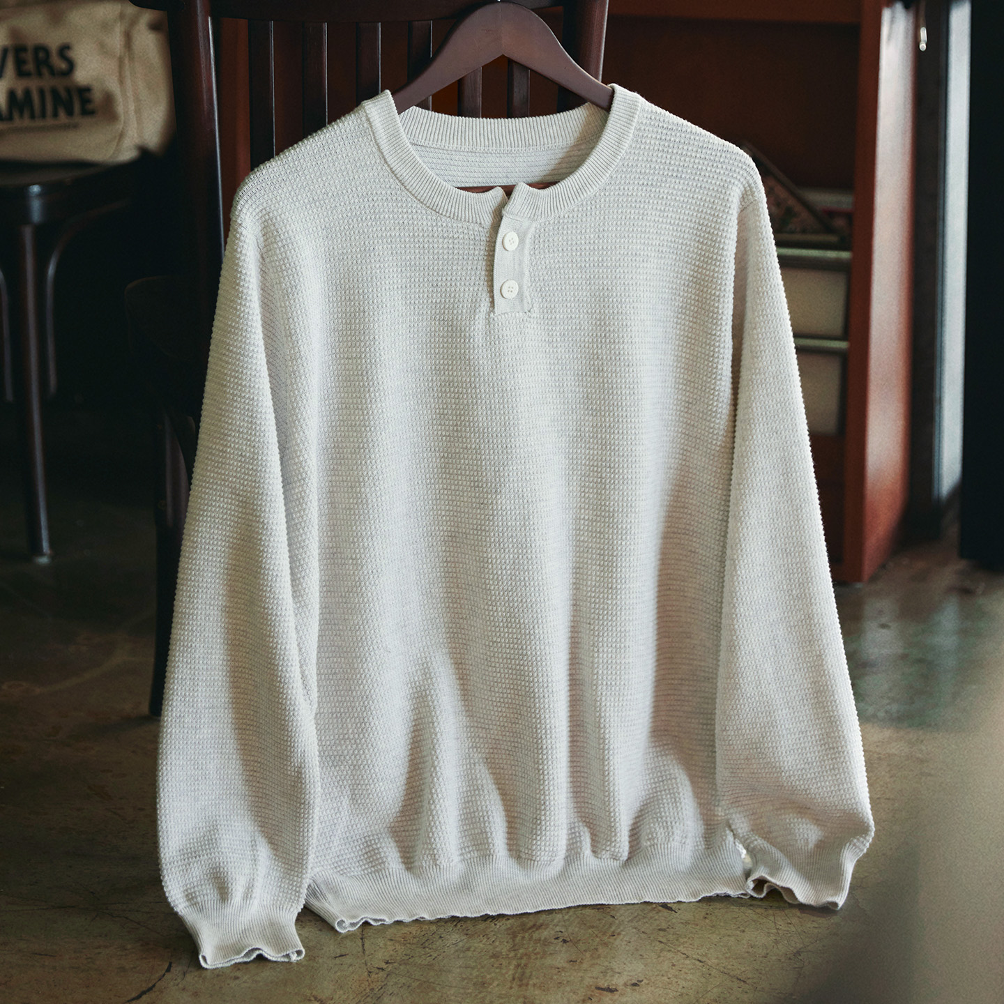 新疆長絨棉亨利領毛衣男士2025冬季新款肌理感全棉通勤內搭針織衫