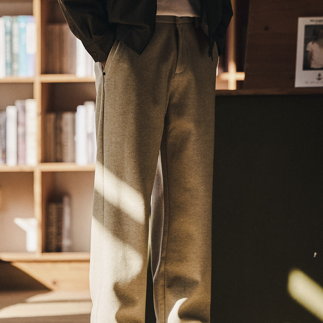 高級感垂墜感老錢風休閒褲男士2025秋冬款寬鬆直筒運動衛褲