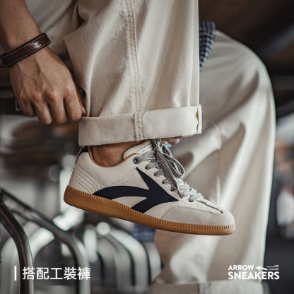 復古德訓鞋男2024夏季新款潮百搭平底板鞋阿甘運動休閒小白鞋-Retro's Wear