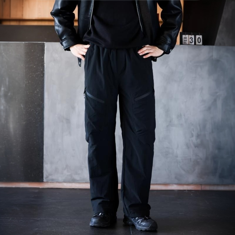 美式軟殼戶外休閒羽絨褲男寬鬆保暖立體裁剪運動工裝褲