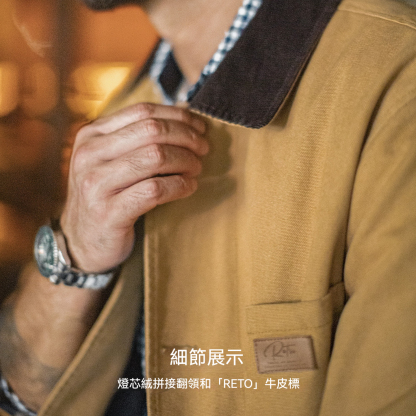 美式復古密歇根風衣卡其色巴恩風中長款廓形夾克外套男秋