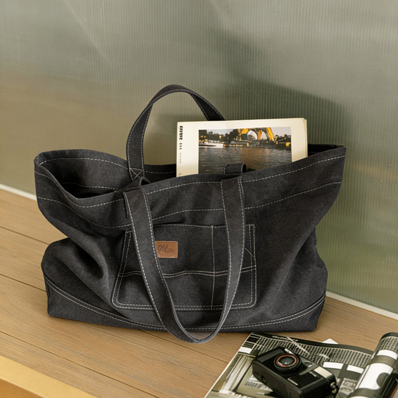 MRA 大容量水洗帆布托特包旅行健身單肩斜跨電腦多功能包潮男