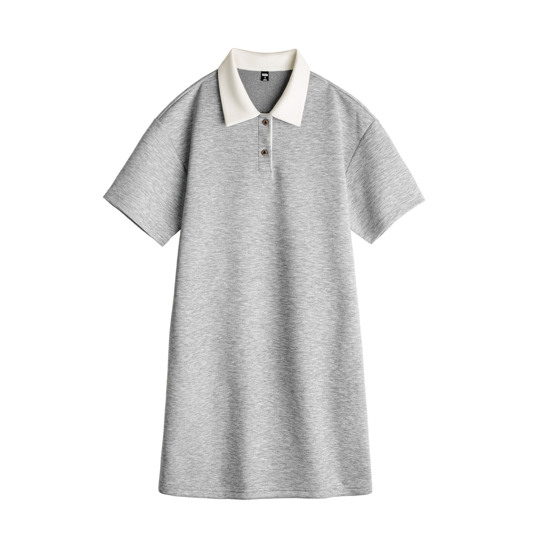 夏日格雷系高智感短袖polo裙空氣層學院風梨型身材連衣裙女