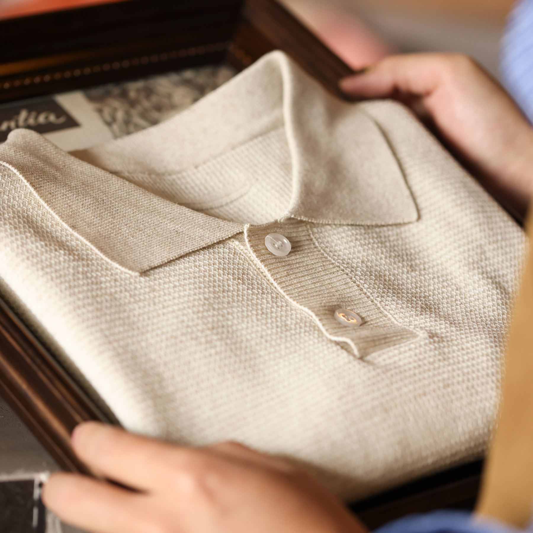 天絲亞麻短袖POLO衫男基礎款透氣休閒萊賽爾針織翻領T恤