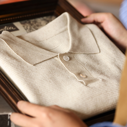 天絲亞麻短袖POLO衫男基礎款透氣休閒萊賽爾針織翻領T恤