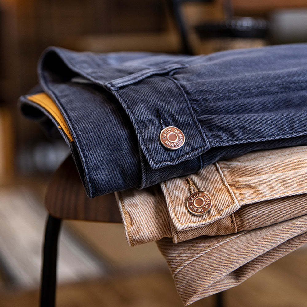 美式復古水洗做舊牛仔褲男2025春夏新款寬鬆直筒褲純棉休閒長褲