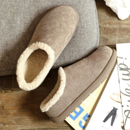 毛毛拖鞋男外穿2025新款厚底包跟居家棉拖包頭保暖勃肯棉鞋冬