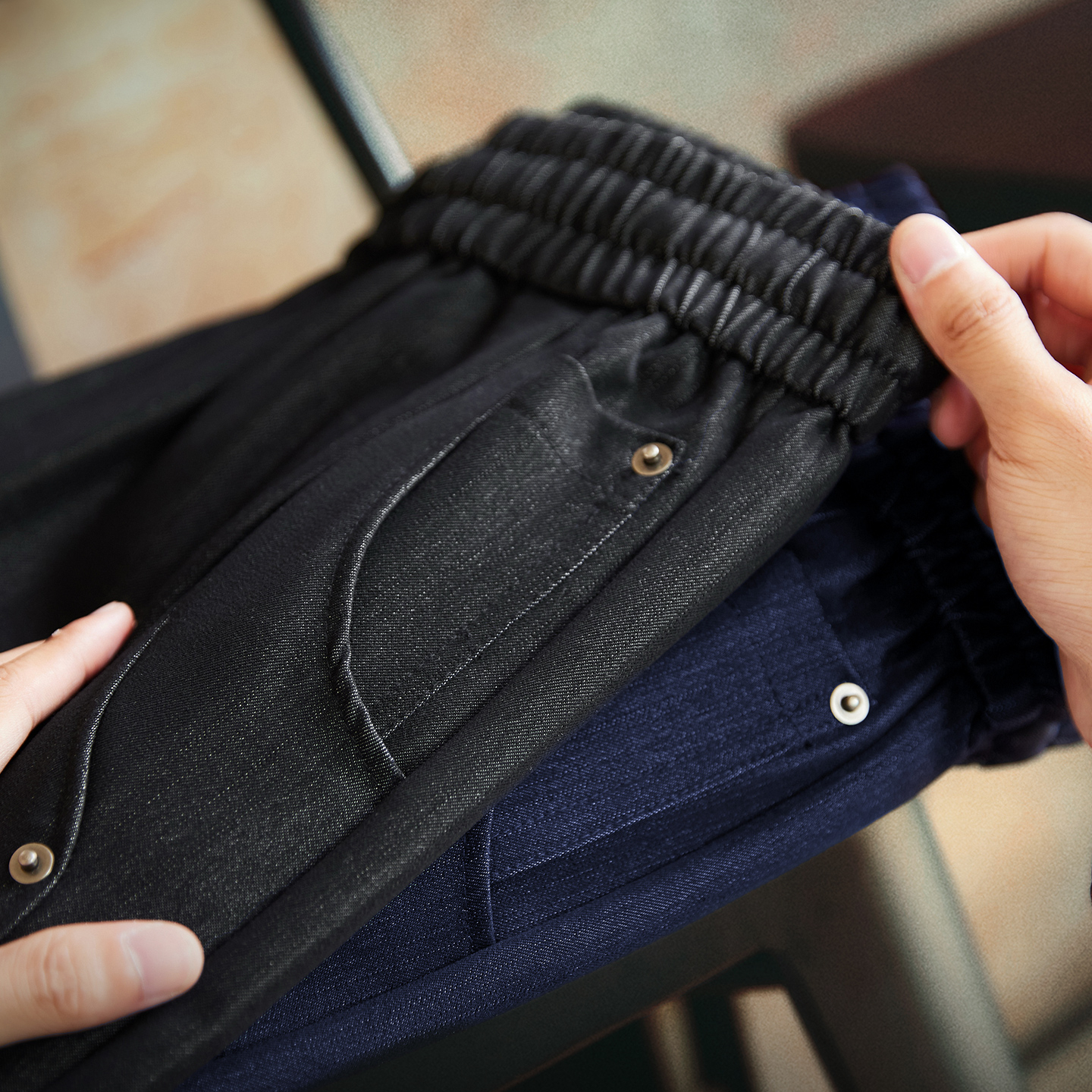 2025秋季新款仿牛仔休閒褲男寬鬆百搭垂感直筒褲cleanfit闊腿長褲