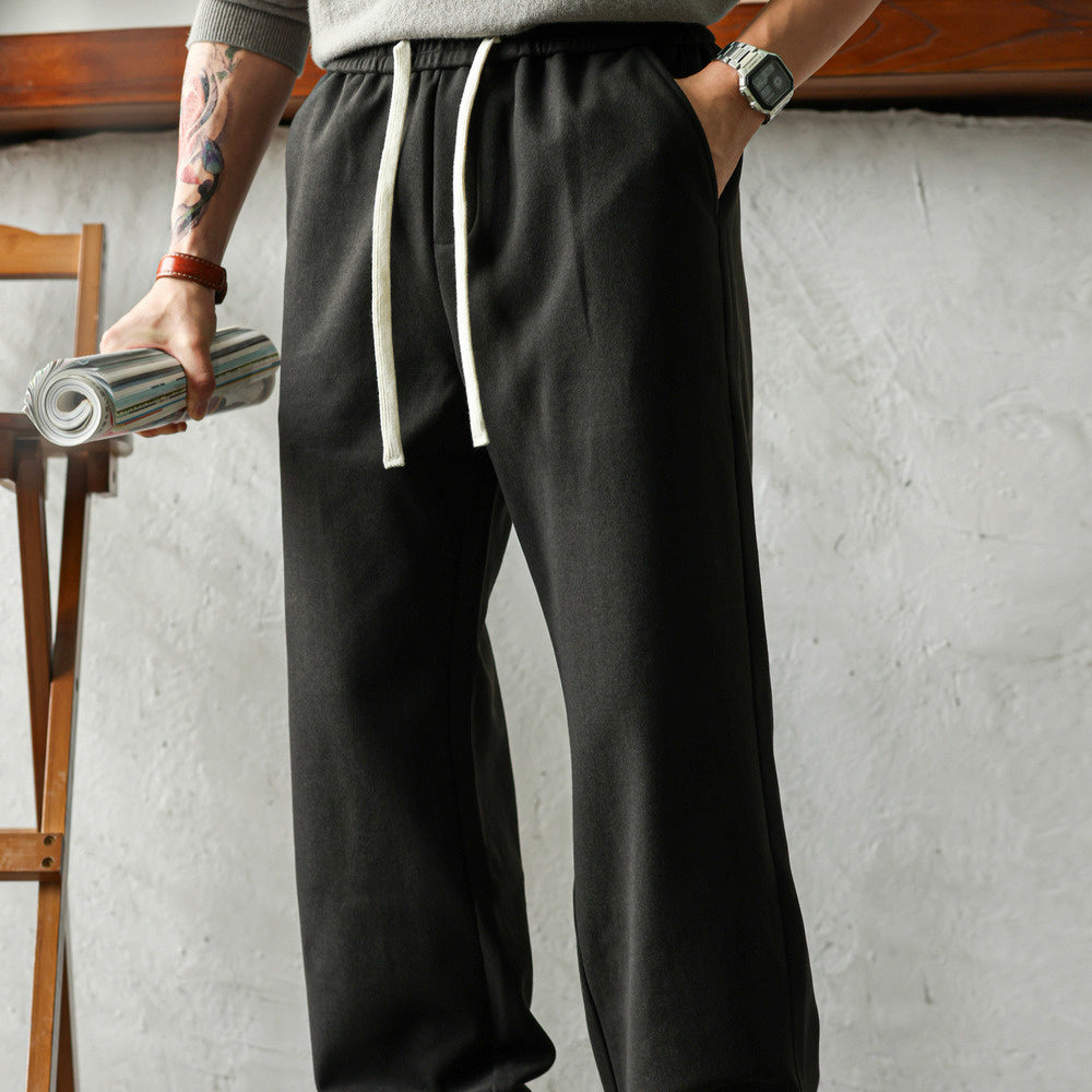 美式休閒戶外機能束脚工裝褲男寬鬆運動抽繩直筒傘兵褲秋-Retro's Wear