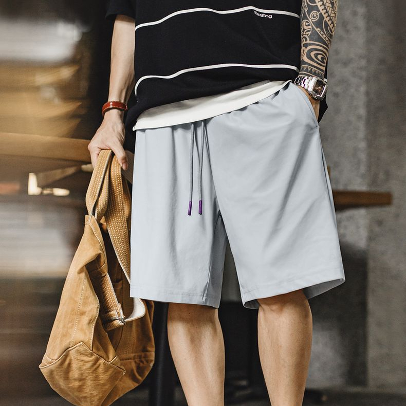 美式冰絲凉感短褲針織透氣運動跑步籃球薄款五分褲男款夏