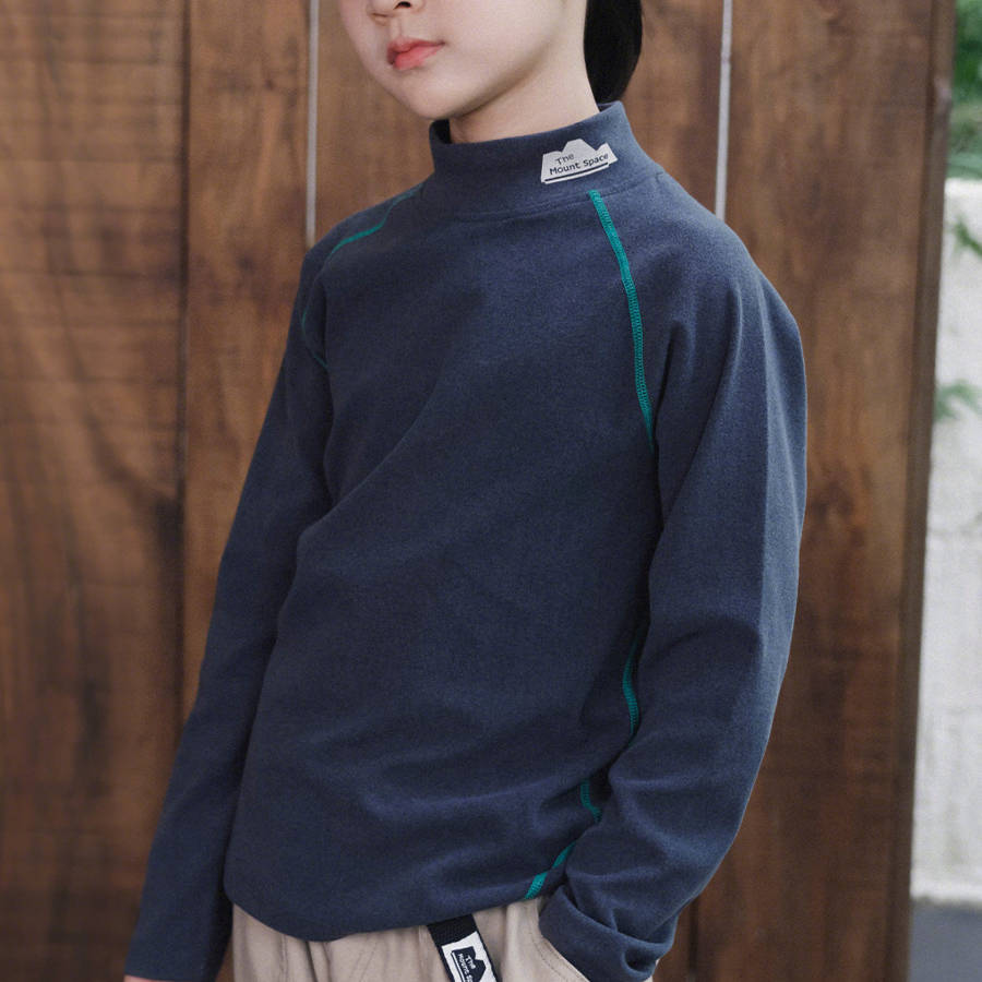 兒童德絨打底衫2025冬季新款男童純色半高領上衣保暖親膚寶寶衣服