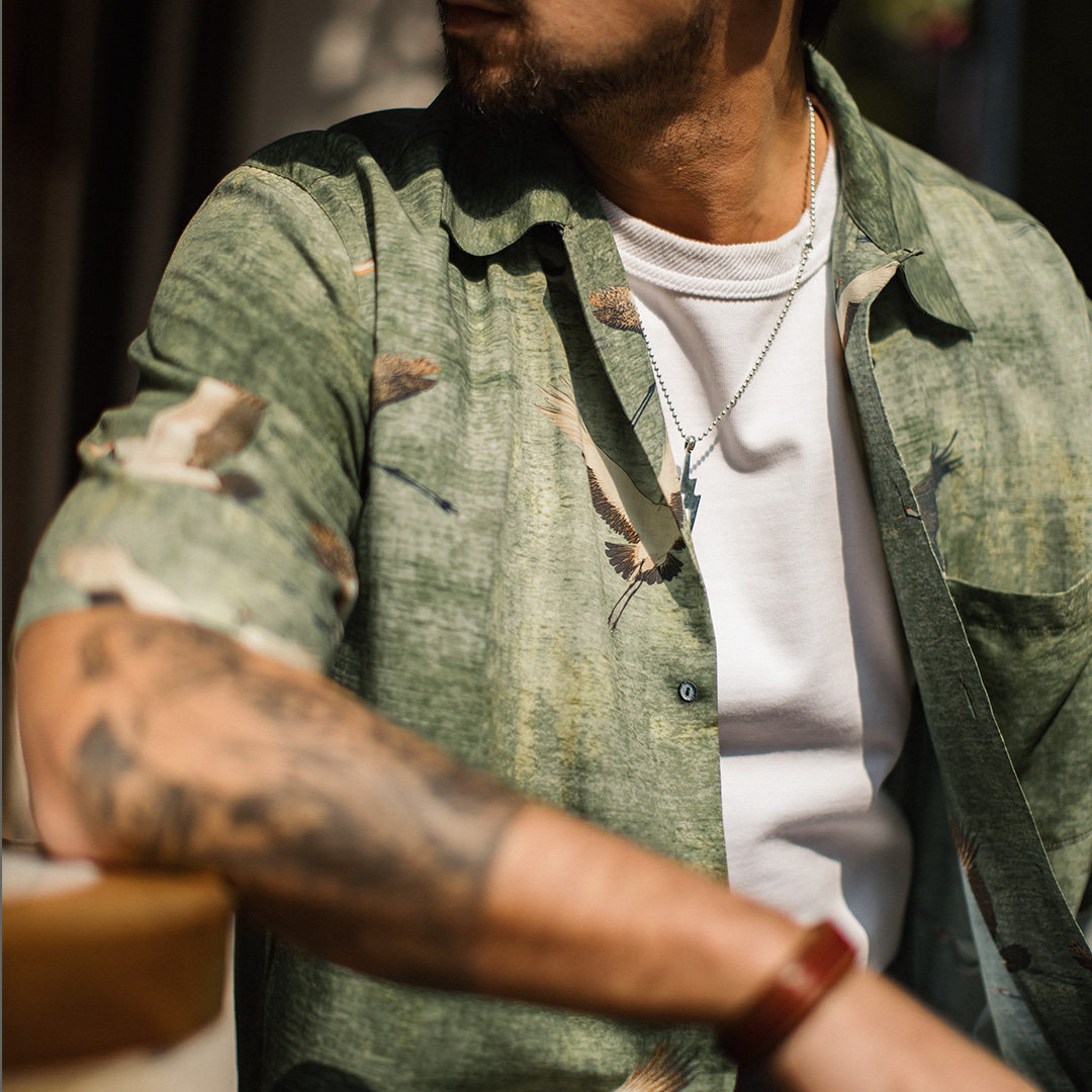 美式萊賽爾襯衫短袖薄款胖寬鬆型高級感痞帥風襯衣男士夏