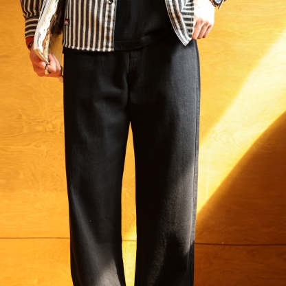 美式復古水洗重磅純棉休閒褲男款cleanfit基礎通勤直筒長褲-Retro's Wear