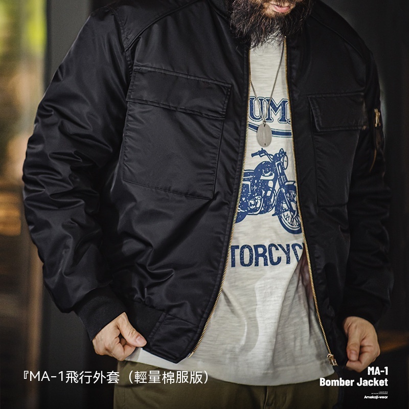 美式復古MA1飛行員夾克棉服軍事風加厚棒球服外套男秋冬-Retro's Wear