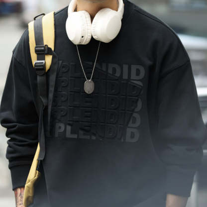 美式復古抓絨字母鋼印圓領衛衣男寬鬆480g重磅長袖休閒上衣-Retro's Wear