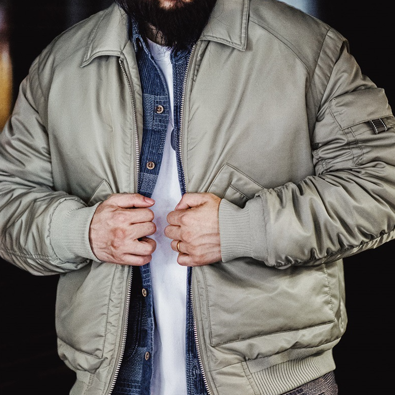 美式復古CWU-45P飛行員夾克棉服防寒保暖翻領外套男秋冬-Retro's Wear