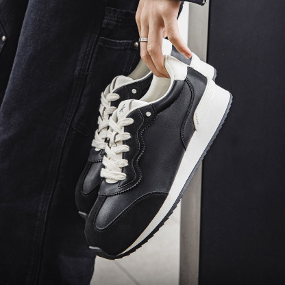 小胖丁阿甘鞋男鞋2025新款黑色通勤德訓鞋寬楦運動休閒跑鞋冬