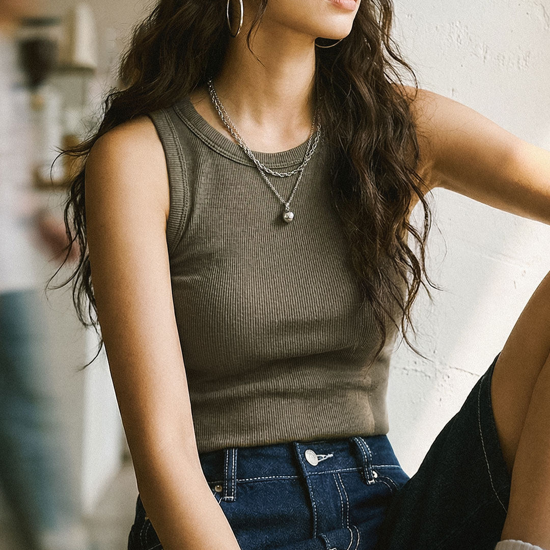 美式薄透氣帶胸墊工字背心健身打底通勤內搭吊帶外穿無袖上衣