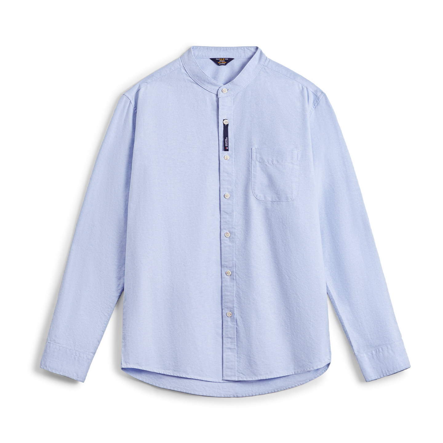 美式牛津布長袖襯衫小高領立領牛津紡純棉襯衣外套男款春