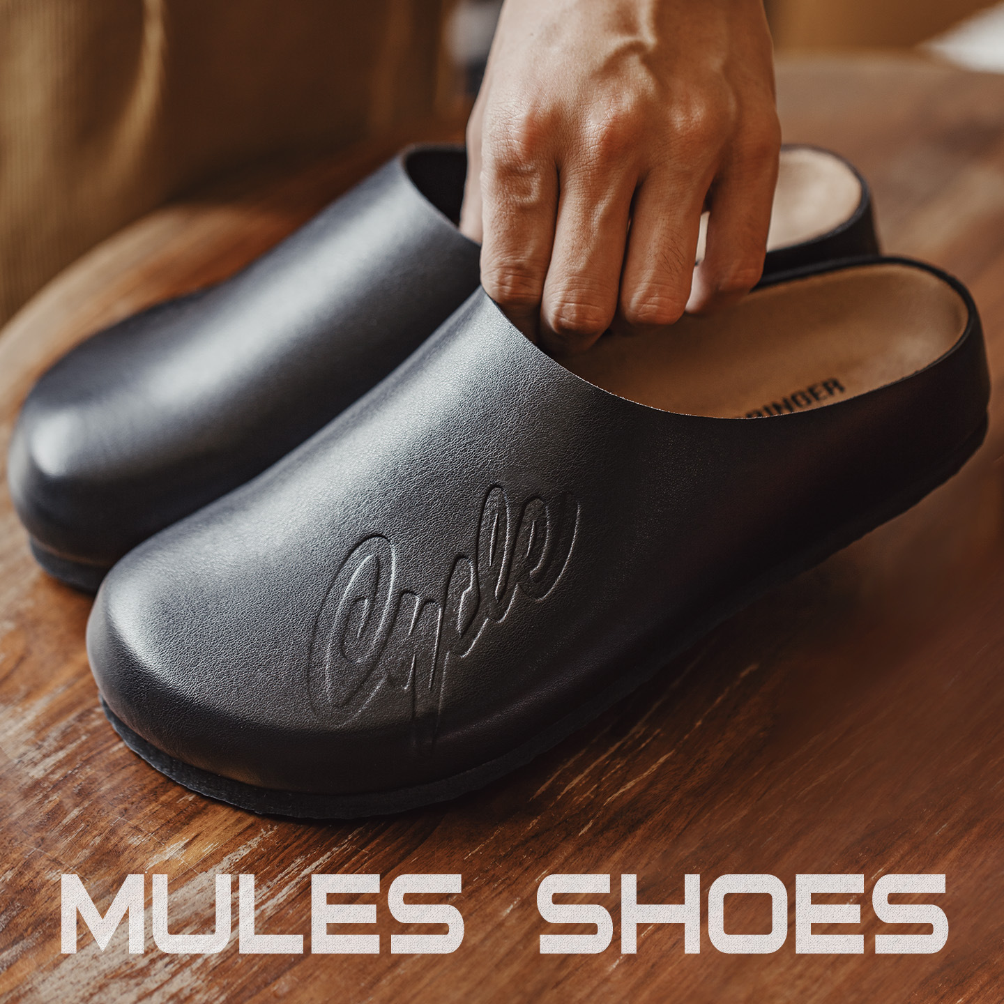 夏季新款男士穆勒鞋極簡包頭半拖老錢風一脚蹬休閒軟木底拖鞋