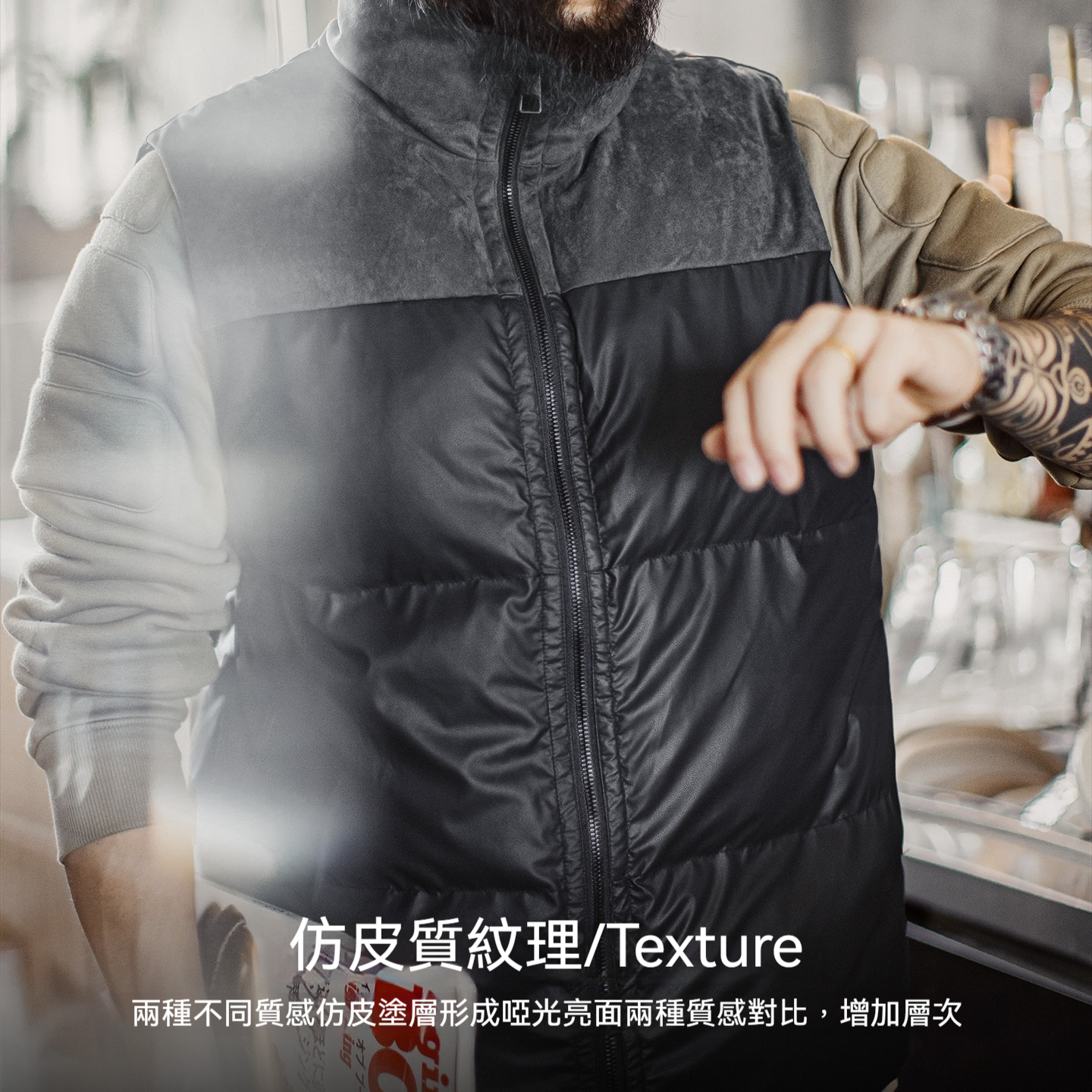 美式戶外保暖夾棉馬甲黑色山系立領無袖背心坎肩外套男秋