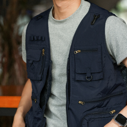 美式戶外戰術工裝馬甲男多口袋透氣攝影釣魚無袖坎肩夏