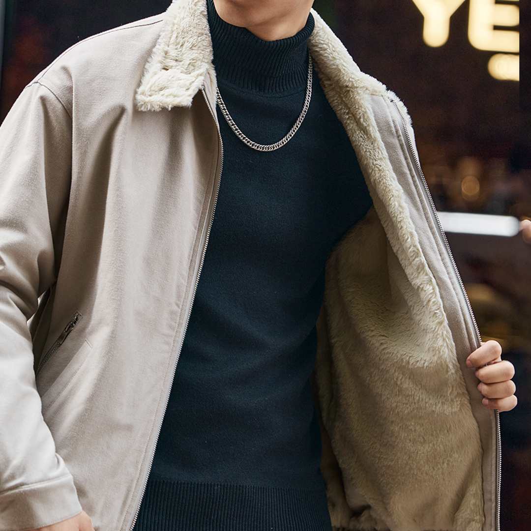 美式重磅仿兔毛棉服男冬季潮牌加絨保暖座山雕毛領棉衣外套