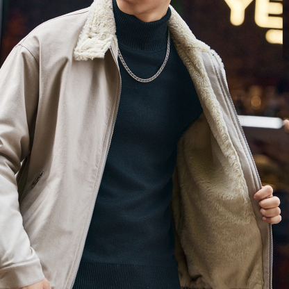 美式重磅仿兔毛棉服男冬季潮牌加絨保暖座山雕毛領棉衣外套