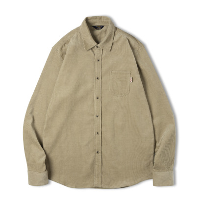 休閒燈芯絨襯衫寬鬆內搭休閒翻領長袖襯衣女秋冬款上衣-Retro's Wear