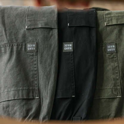 美式復古精梳棉工裝伐木褲男vintage寬鬆休閒百搭闊腿直筒褲-Retro's Wear