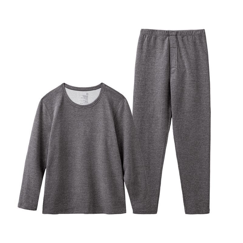 “燃元素”保暖內衣套裝花紗雙面磨絨打底衫秋衣褲男冬