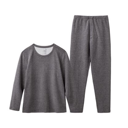 “燃元素”保暖內衣套裝花紗雙面磨絨打底衫秋衣褲男冬