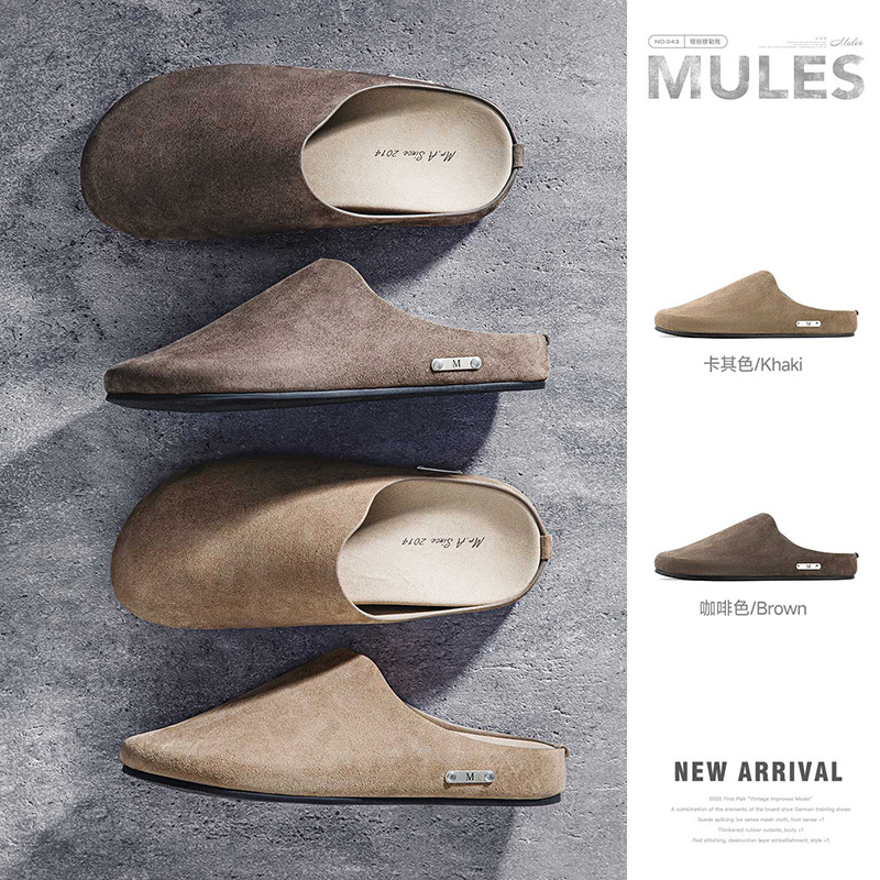 MRA銀標勃肯穆勒拖鞋男鞋外穿通勤cleanfit包頭懶人一脚蹬半拖鞋