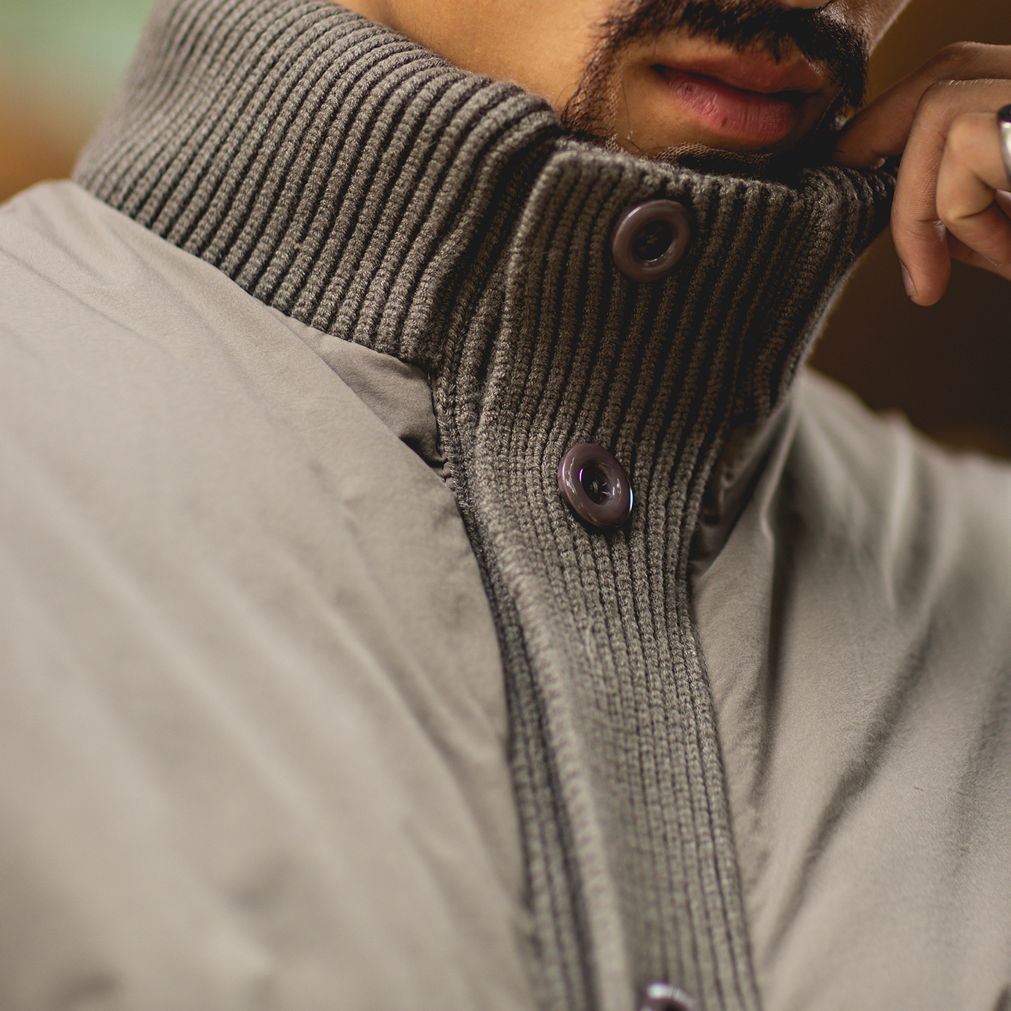 90白鴨絨工裝立領羽絨服男2025冬季新款寬鬆加厚保暖針織拼接外套